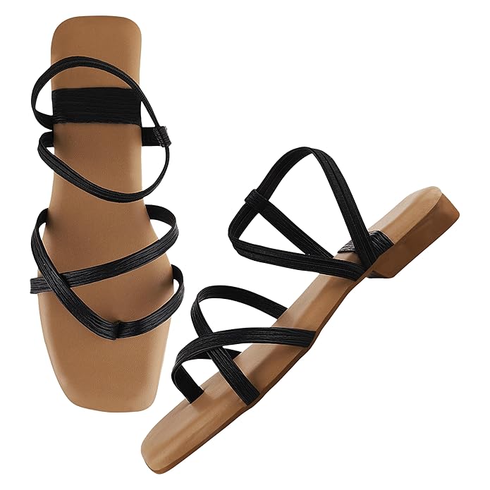 SilverArrow womens Breeza Flat Sandal, Fashion Sandals with Strap, Suitable for Fusion Outfit