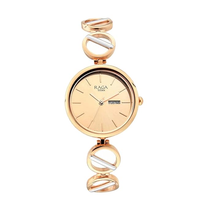 Titan Raga Viva Rose Gold Dial Women Watch With Metal Strap-NS2644KM02