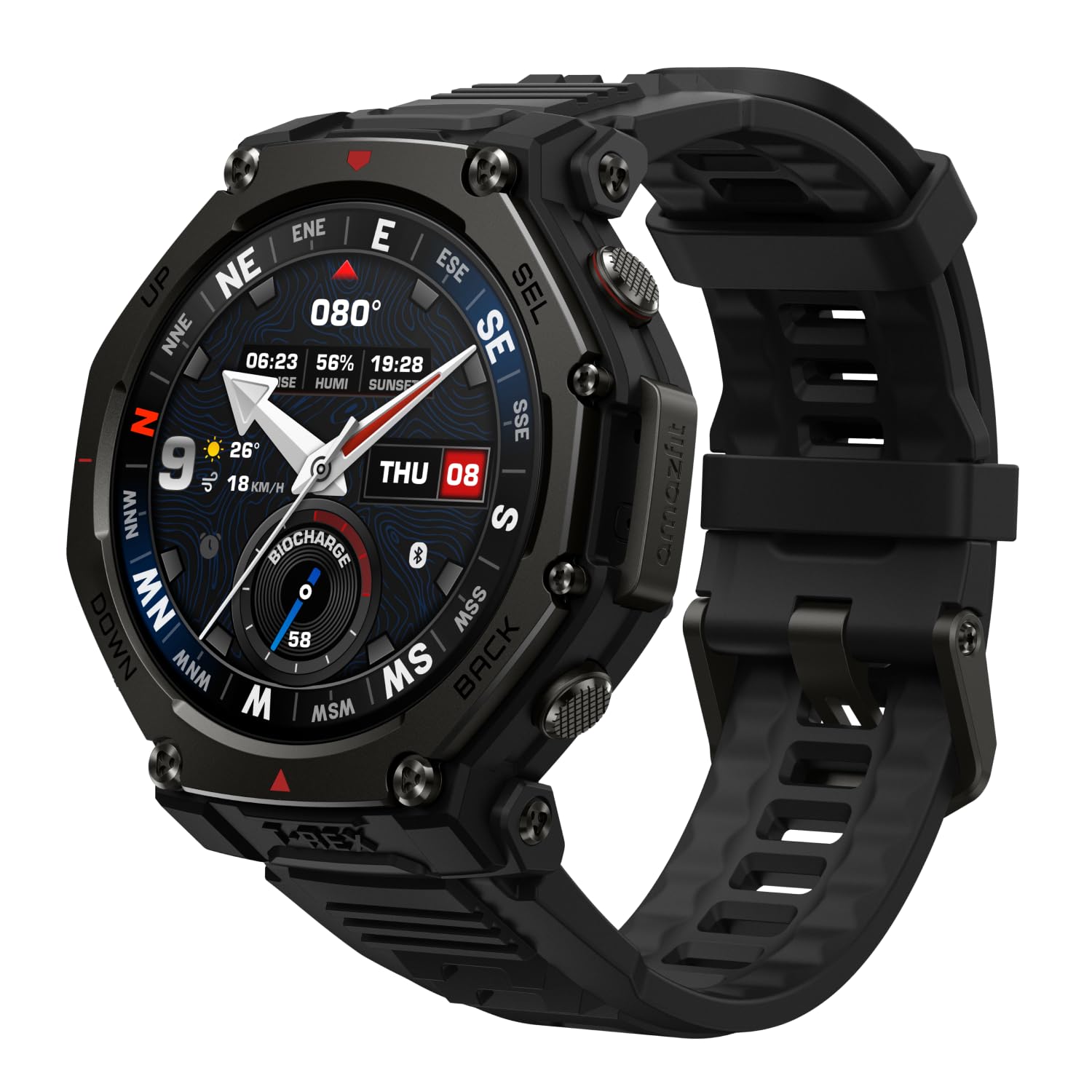 Amazfit T-Rex 3 Pro (Smartchoice)Outdoor Smart Watch 48mm Sapphire AMOLED Display,Ti Bezel,Dual Band GPS,Offline Maps,25 Days Battery,Built-in Flashlight,10 ATM,180+ Sport Mode,Android & iPhone,Black