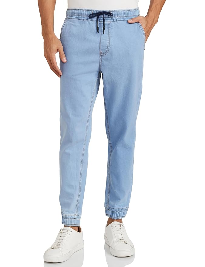 Amazon Brand - Symbol Men's Cotton Rich Stretchable Jogger Jeans | Casual Denim Relaxed Fit