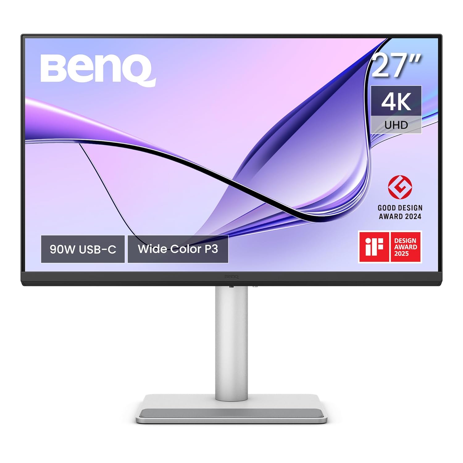 BenQ MA270U, 27 Inch (68.58 cm), 4K IPS 3840x2160, 60Hz, Monitor for Mac®,P3 Color Gamut, HDMI, Dual USB-C(90W PD),Brightness & Volume Control,HAS Stand,Display Pilot2.0,Integrated Mac® Controls(Gray)