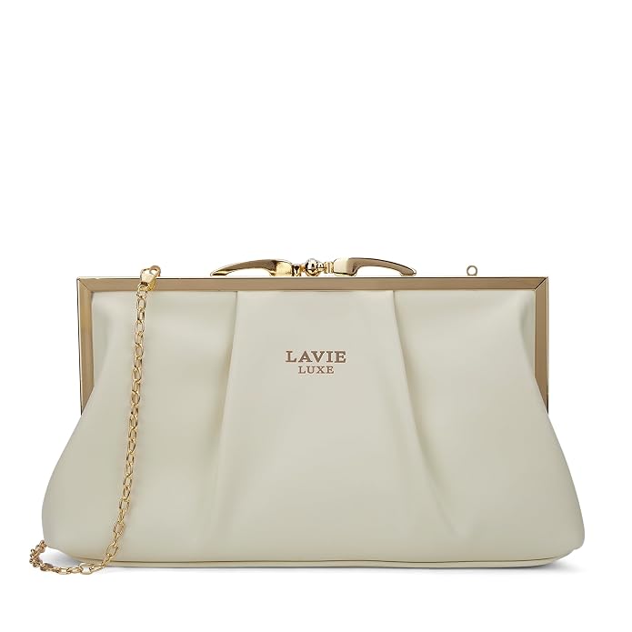 Lavie Luxe Women's Pleato 2-Compartment Frame Cross Body Sling Bag | Ladies Purse Handbag | Gift for Women