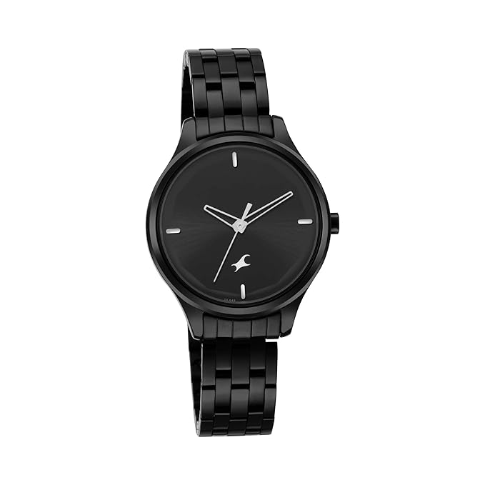 Fastrack Stunners Quartz Analog Black Dial Black Stainless Steel Strap Watch for Girls - 6248NM01