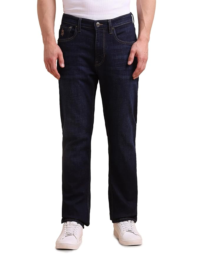 U.S. Polo ASSN. Denim Jeans for Men - Slim Straight Fit, Mens Jeans for Office & Regular Wear