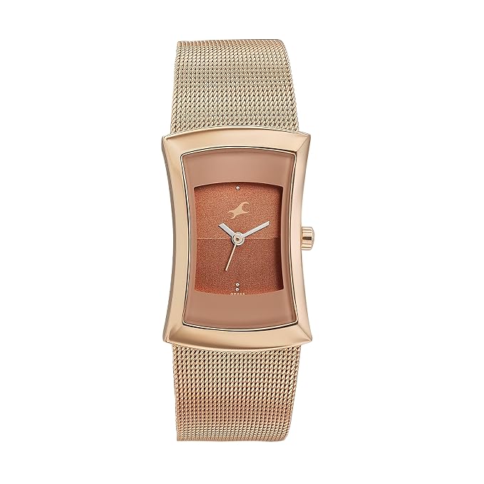 Fastrack Pulse Quartz Analog Rose Gold Dial Rose Gold Stainless Steel Strap Watch for Girls - NT6093WM01