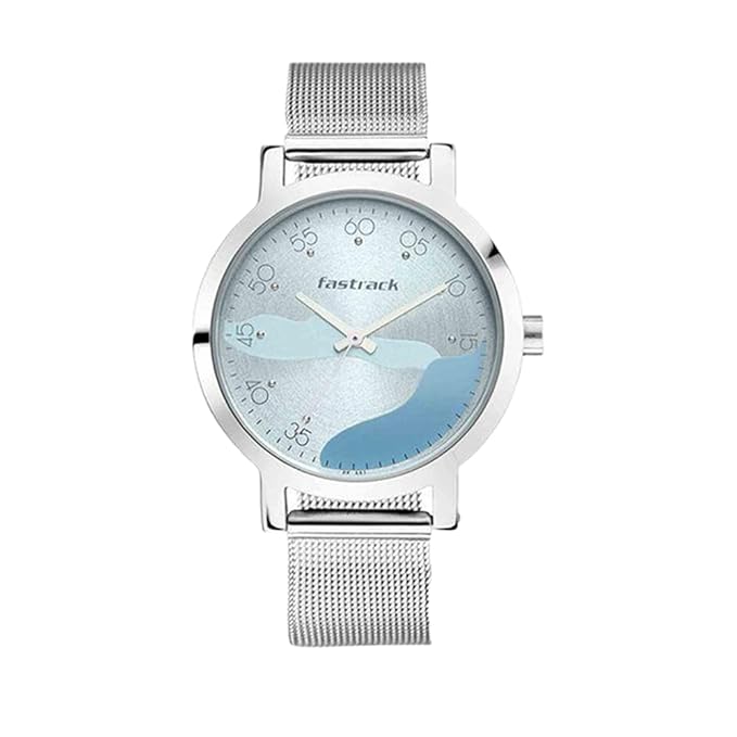 Fastrack Bare Basics Analog Blue Dial Women's Watch-6222SM02/NP6222SM02 Stainless Steel, Steel Strap