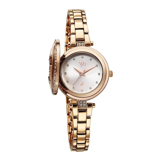 Fastrack Vyb 6.0 Eclipse Quartz White Round Dial Women's Watch | Stainless Steel Strap Material | Watches for Women Analog | Girl's Analog Watches - FV60089WM01W
