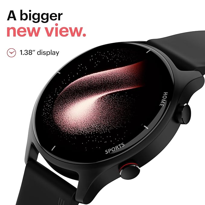 Noise Twist Round dial Smart Watch with Bluetooth Calling, 1.38" TFT Display, up-to 7 Days Battery, 100+ Watch Faces, IP68, Heart Rate Monitor, Sleep Tracking (Jet Black)