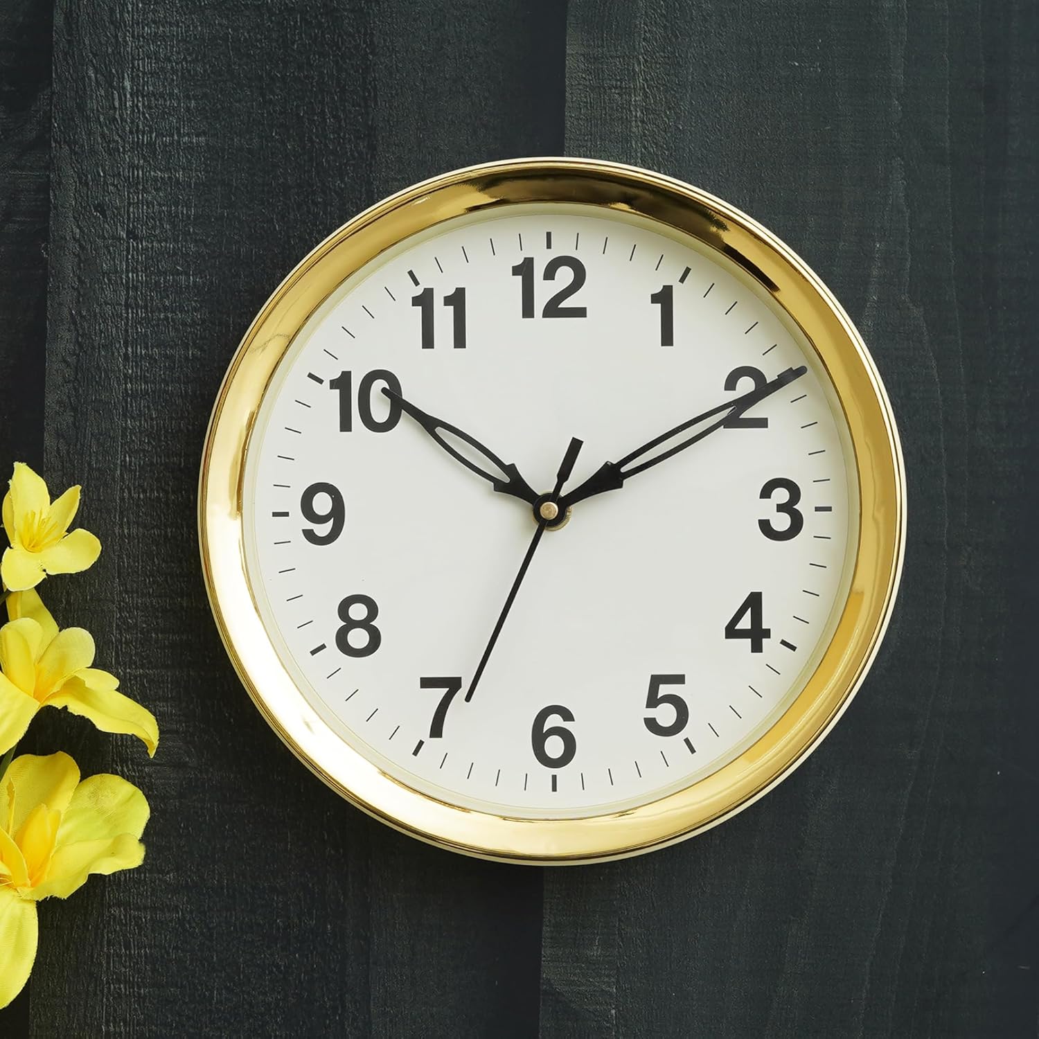 Webelkart Antique Plastic Wall Clock for Home and Office Decor/Office Wall Clocks/Wall Clock for Living Room (Noiseless, 8 Inches (White)