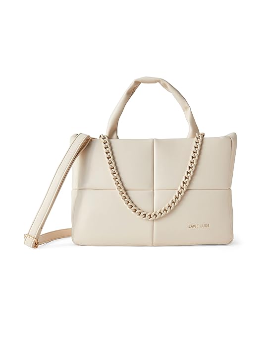 Lavie Luxe Women's Puff Small Solid Tote Handbag for Women | Tote Bag for Work | Ladies purse | Stylish Shoulder Bag | Ladies Gift