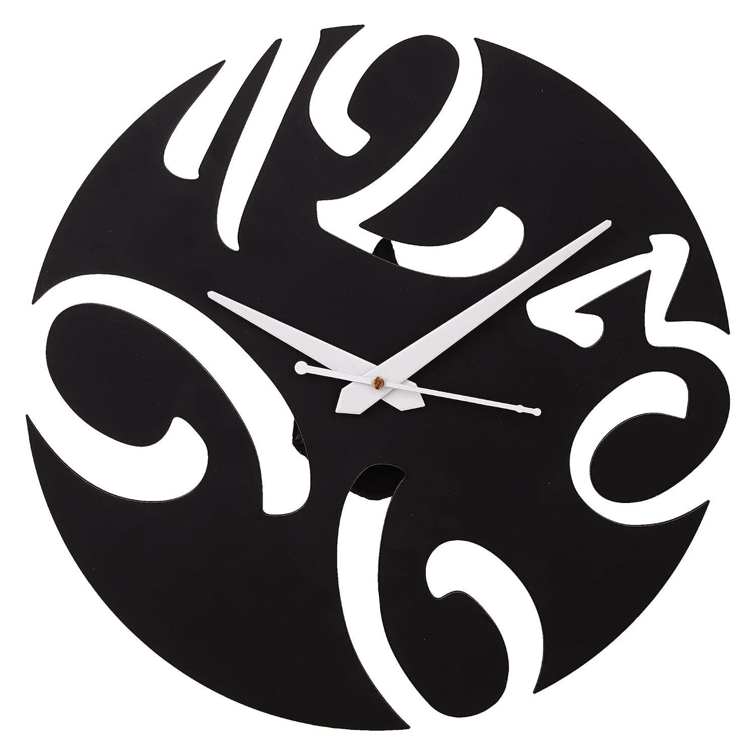 Webelkart Premium Round English Numerals Stylish Wooden Wall Clock for Home and Office Decor ( 12 Inches, Black)