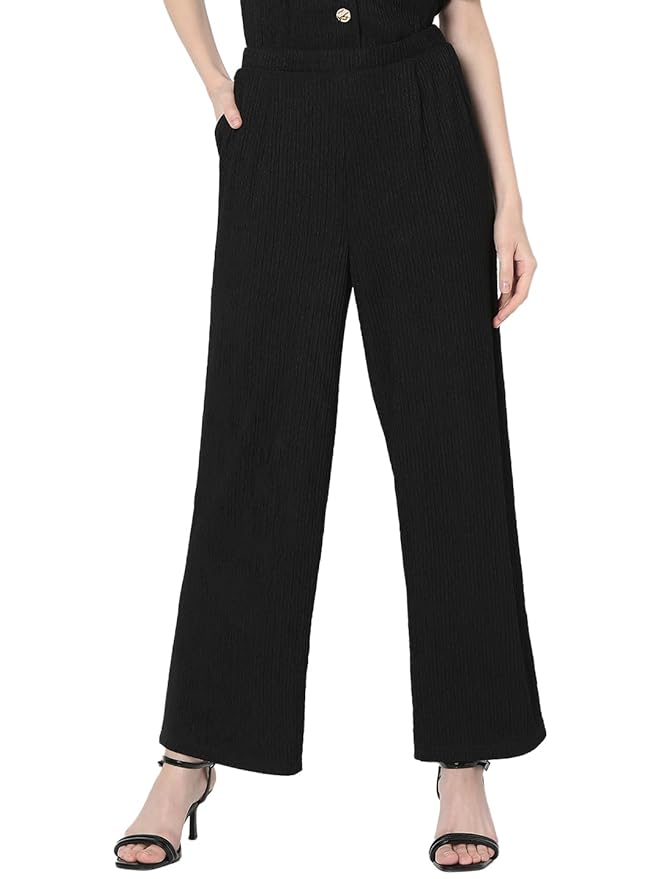 VERO Moda Women's Straight Fit High Rise Pants