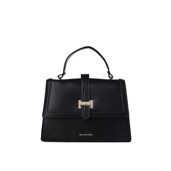 Van Heusen Women's Chic Satchel Bag | Classic Black Bag | Bags for Ladies