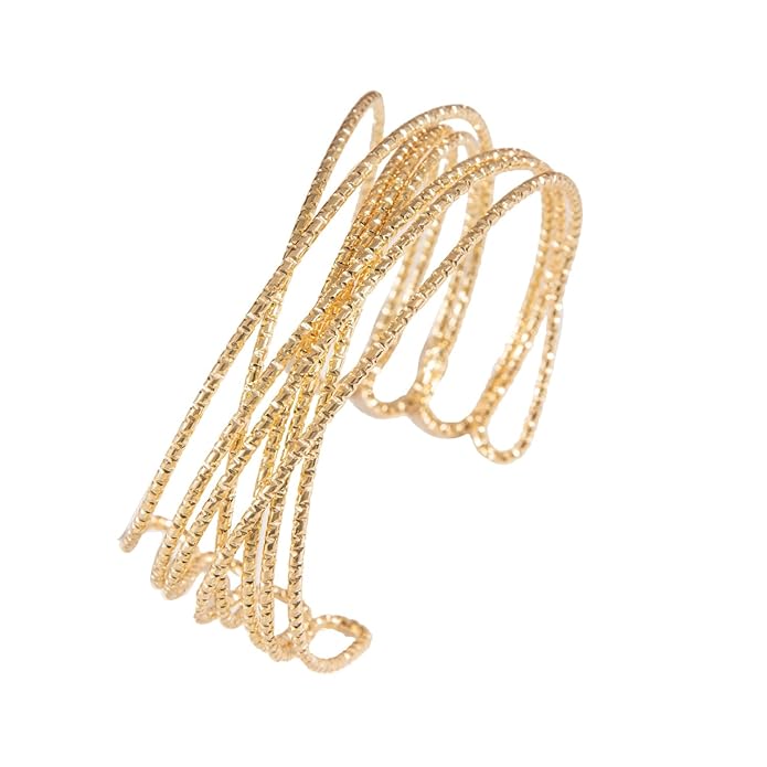 Shining Diva Fashion Gold Plated Stylish Kada Bangle Cuff Bracelet for Women (rrsd16101b) (Gold)