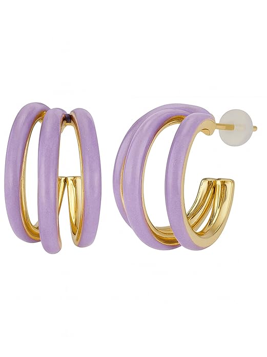 Bohey by KARATCART Gold-Toned Classic Half Hoop Earrings for Women