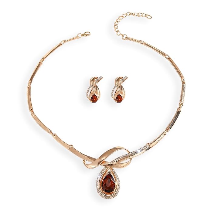 Shining Diva Fashion Necklace Jewellery Set for Women Latest Stylish Design Fancy Crystal (16793s)