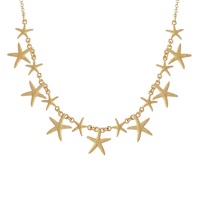 VOYLLA Hawaii Starfish Dangler Necklace, Collar Necklace For Women, Boho, Vacation, Travel