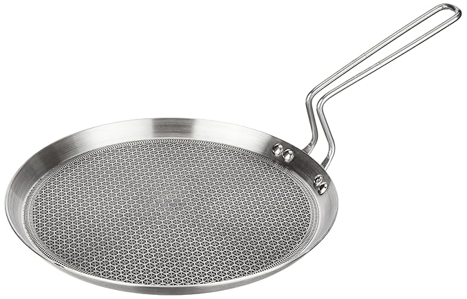 Amazon Brand - Solimo Triply Stainless Steel Tawa 28 cm Diameter with Honeycomb Design (Induction Friendly)