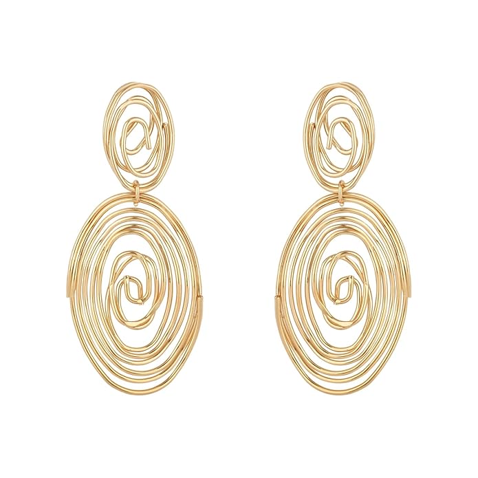 I Jewels Gold Plated Trendy Chunky Dangle Earrings For Women/Girls