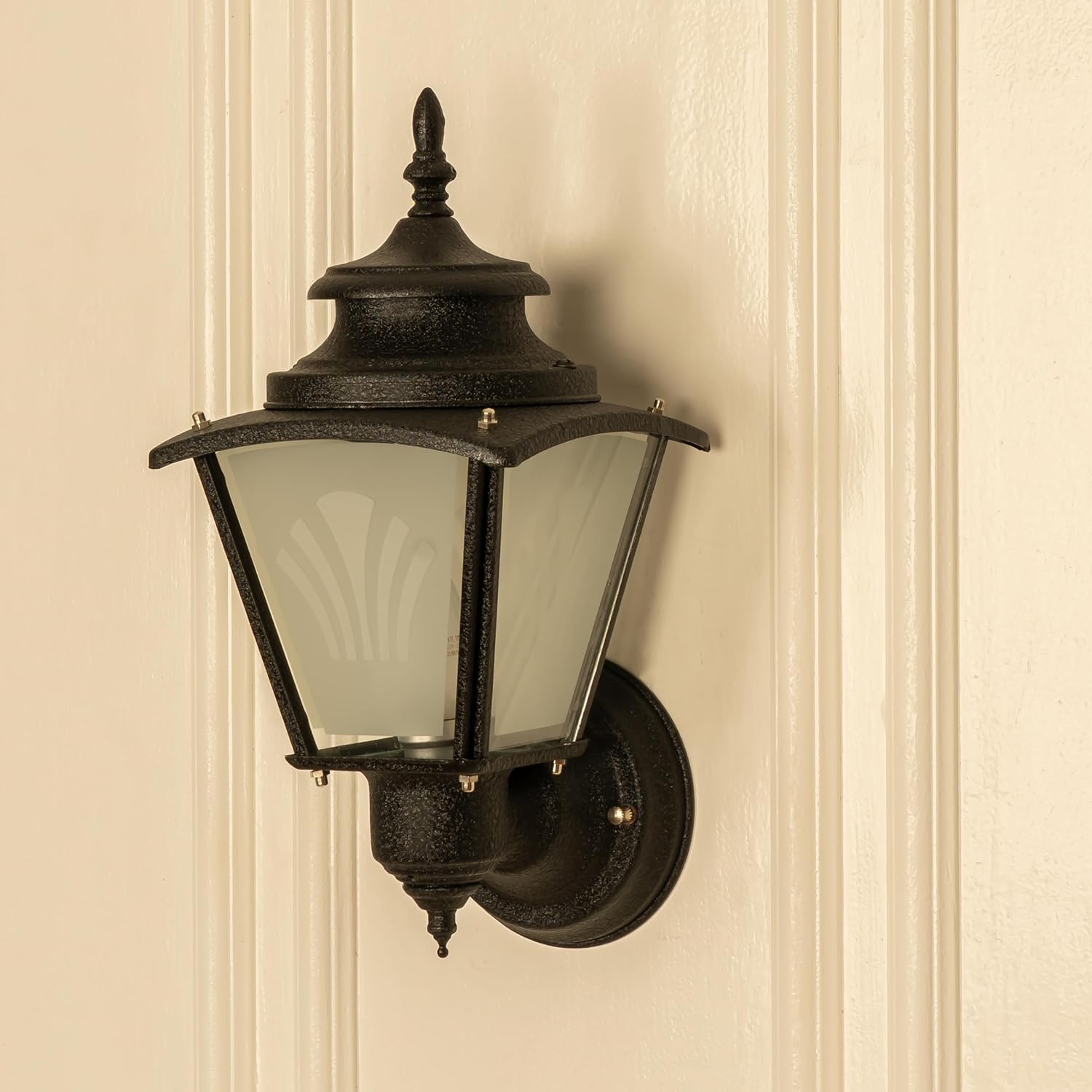 Divine Trends Aluminium Waterproof Outdoor Wall Lamp Lantern Matt Black Finish for Indoor and Outdoor Use, LED Bulb Included Pack of 1 Wall Light