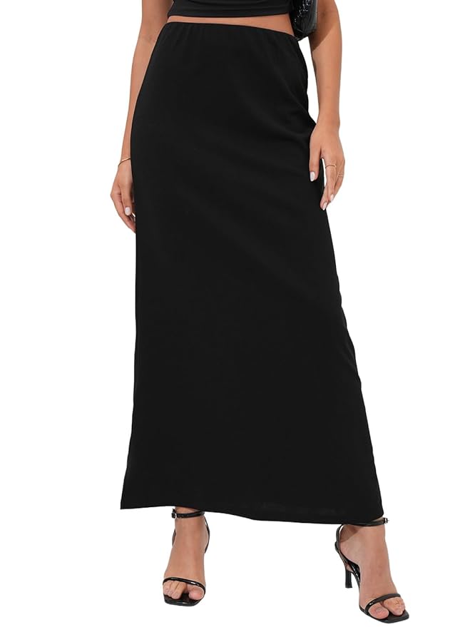 Tokyo Talkies Women's Slim Fit Pencil Skirts | Strachable Skirts | Casual Skirts| Mid-Rise| Women Skirt | Skirt for Women
