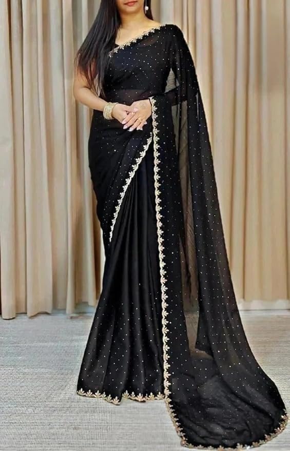 Yashika Women's Chiffon Saree with Blouse Piece for Traditional Ethnic Wear Sari
