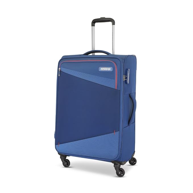 American Tourister Mystic | Luggage Trolley Bag (83 cm) | 360° 4 Wheel Travel Luggage | 1 Compartments | Soft Luggage Polyester Expandable Suitcase | Combination Lock | 3 Years Warranty | Dutch Blue
