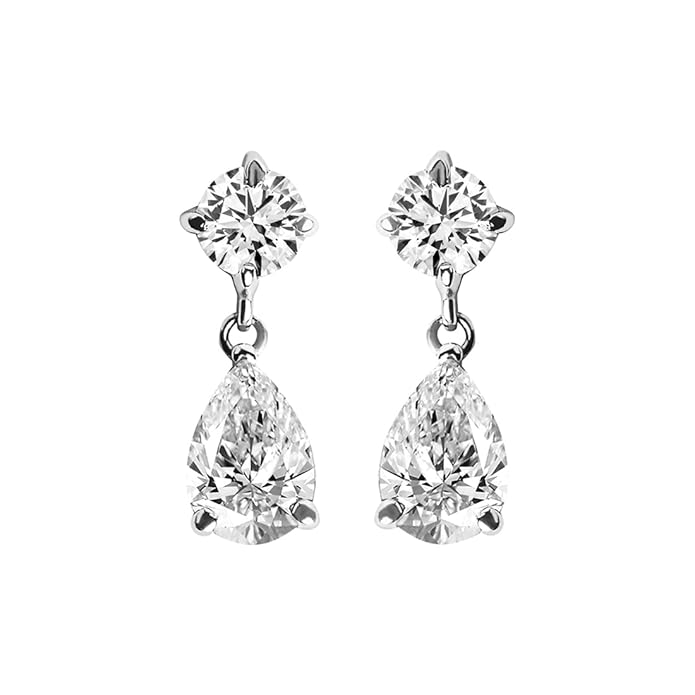 CLARA 925 Sterling Silver Drop Earrings | Platinum Plated | Daily Wear |Gift for Women and Girls