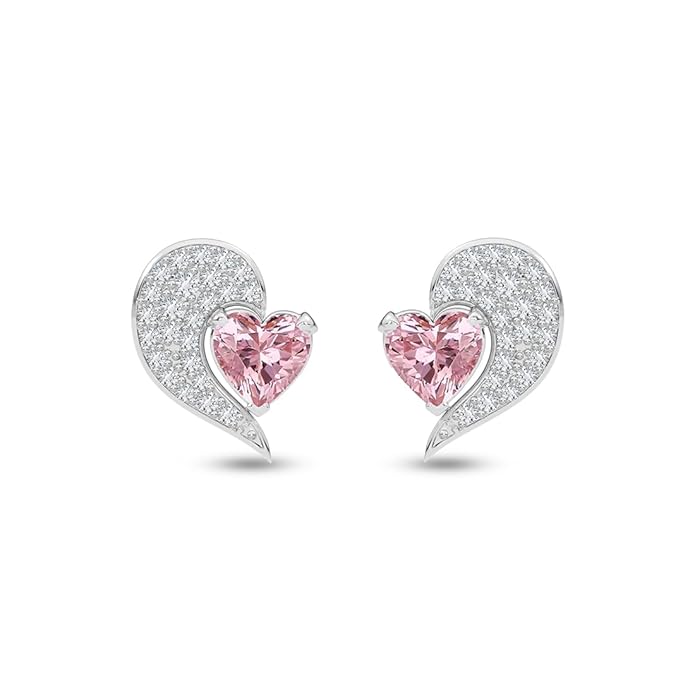 CLARA 925 Sterling Silver Stud Earrings | Platinum Plated | Daily Wear |Gift for Women and Girls