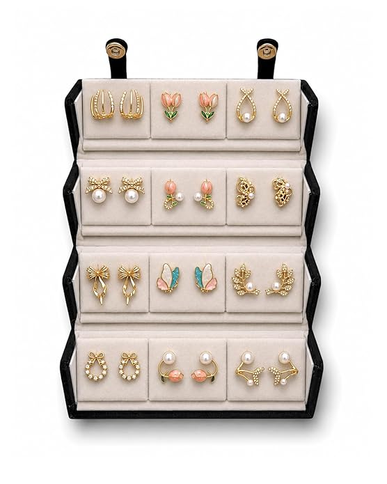 Shining Diva Fashion 12 Pairs Set Earrings for Women Girls with Stylish Organizer Box | Valentine Birthday Rakshabandhan Gifts for Girls Girlfriend Wife Sister