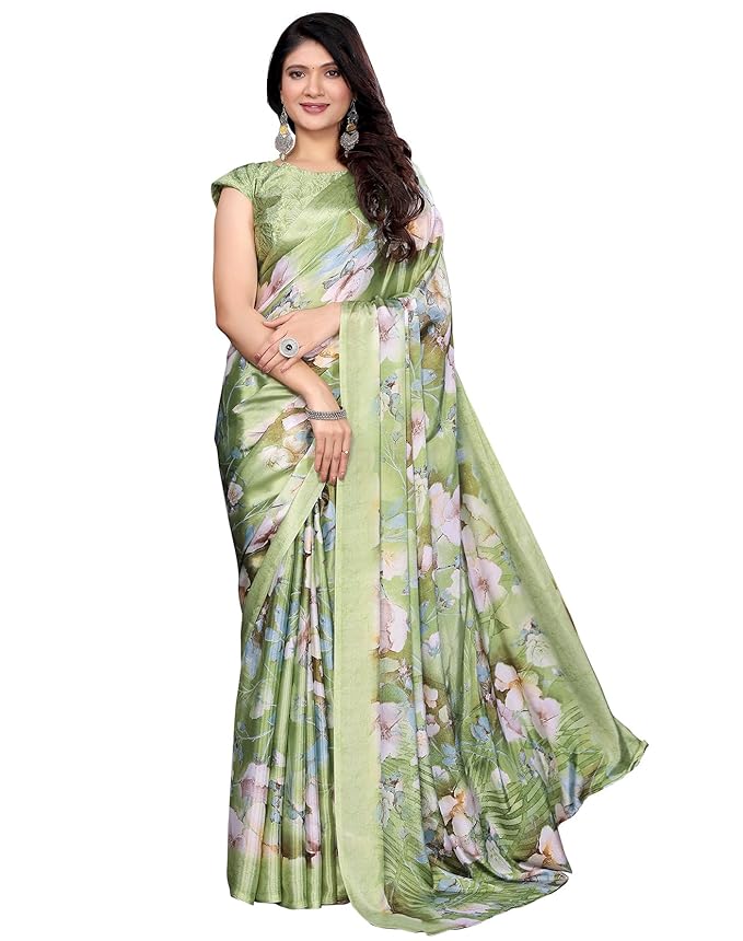 Yashika Women's Tussar Silk Printed Saree With Blouse Material |saree for Women | saree collection 2025 | New Sari | Latest Saree