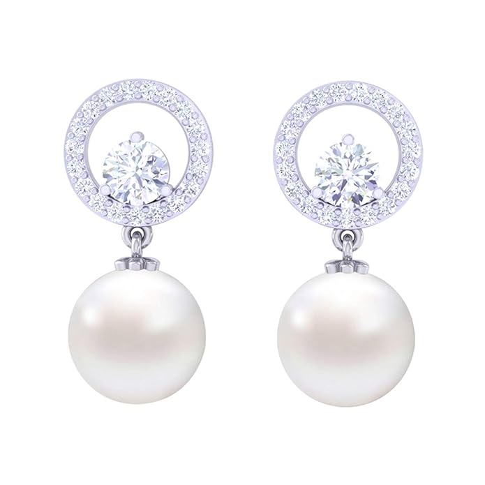 CLARA 925 Sterling Silver Dante Pearl Pendant Earrings Chain Bracelet Ring for Women & Girls| Platinum Plated | Gift for her