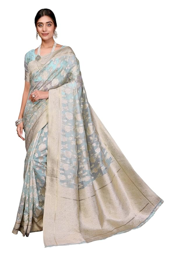 Yashika Women's Pure Kanjivaram Silk Saree Soft Banarasi Style Wedding With Blouse Piece | Saree For Women | New Sari