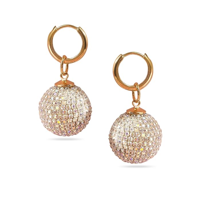 Rubans Hoop Earrings American Diamond Trendy Statement Jewellery Gift for Women & Girls