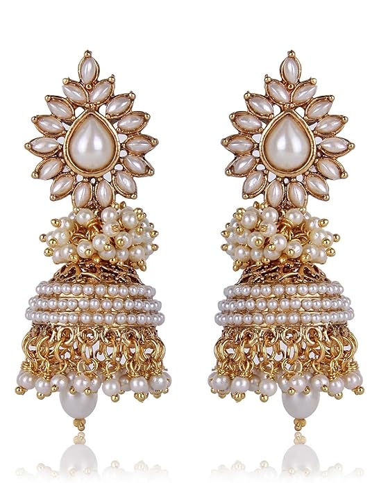 Shining Diva Pearl Stylish Fancy Traditional Jhumki for Women