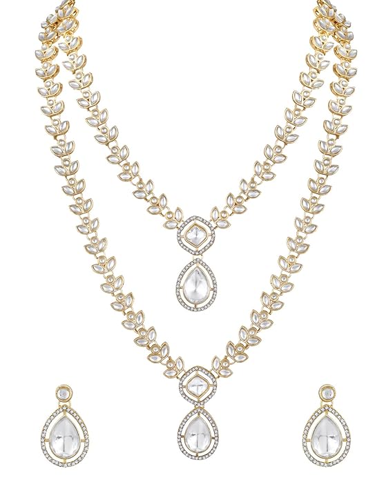 Shining Diva Fashion Latest Stylish Design Traditional Kundan Necklace Jewellery Set for Women