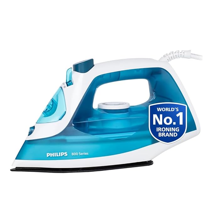 Philips Steam Iron DST0820/20 (World no. 1 Ironing Brand) Powerful 15 gm/min Steam Output with Spray, Multilayer Coated Non stick Soleplate with 1250 W quick Heat up