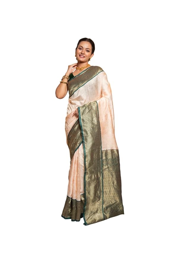 Amazon Brand - Tavasya Banarasi Pure Soft Silk Saree for Women with Unstitched Blouse Piece | Traditional Wedding Saree