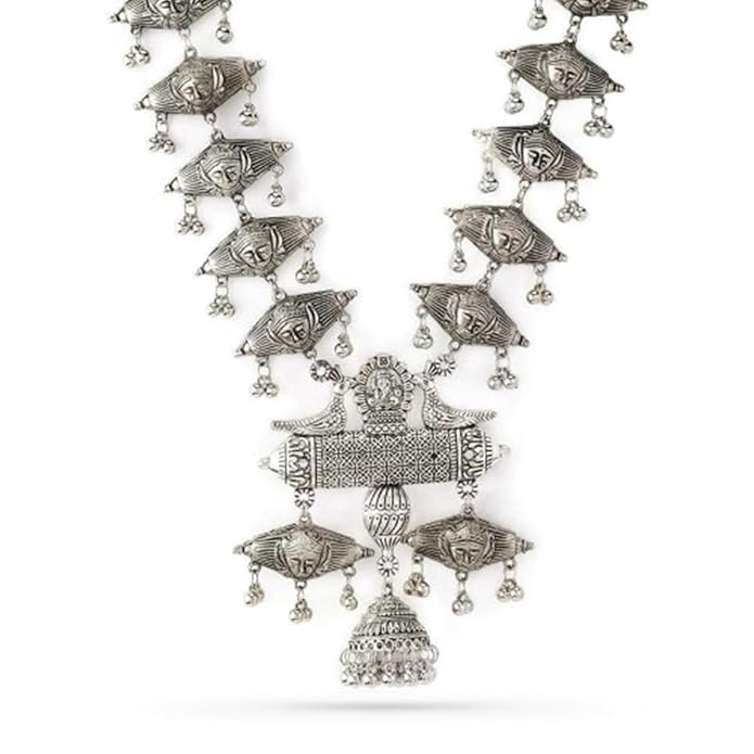 Rubans Long Necklace Oxidised Tribal Style Statement Trendy Jewellery Gift for Women & Girls