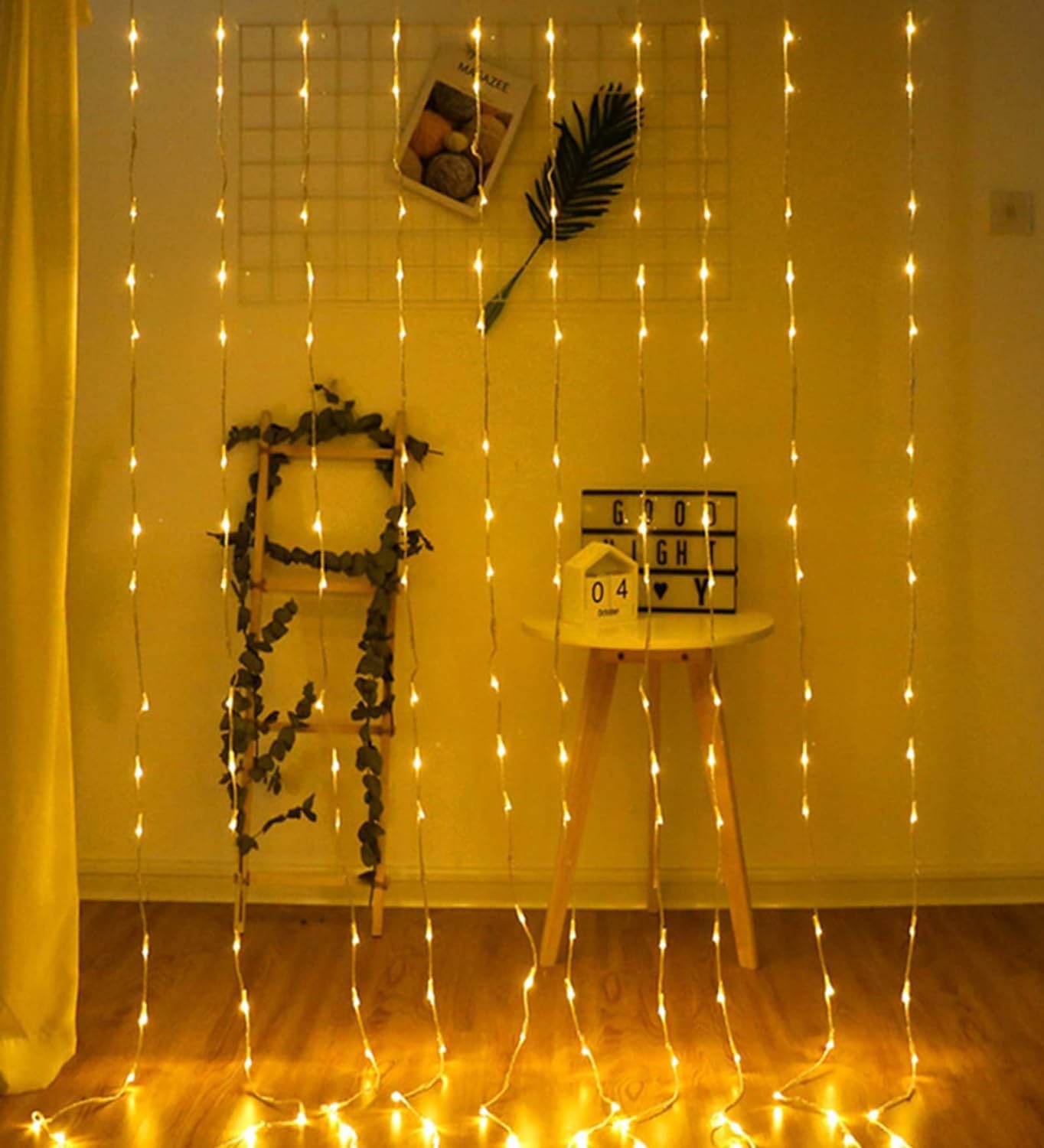 Desidiya 200 LED Waterfall Curtain Lights 3x2M Warm White 8 Modes | 8 lighting modes with memory function and adjustable brightness for the perfect ambience.