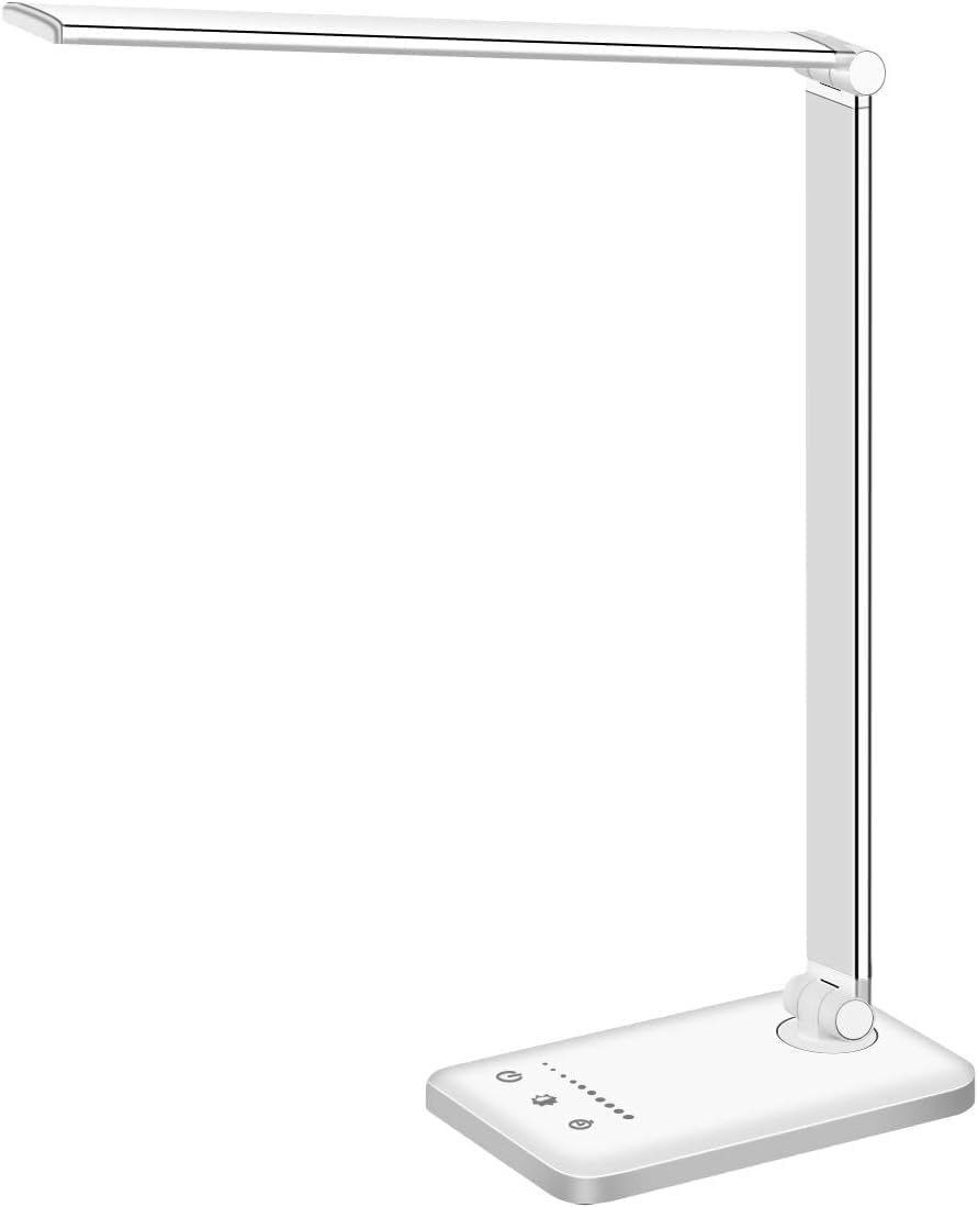 Desidiya Table Lamp for Study Room, Rechargeable Rectangle Study Light for Kids, Portable Study Lamps for Study Anywhere, Desk Lamp with USB Charging Port, 5 Modes, Touch Control - LED (White)