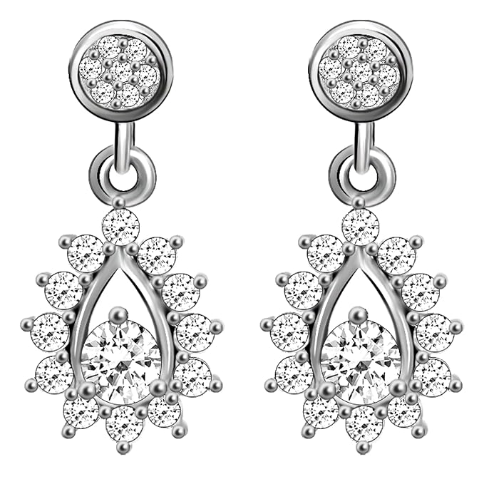 GIVA 925 Silver Zircon Shimmer Drop Earrings | Gifts for Girlfriend, Gifts for Women and Girls | With Certificate of Authenticity and 925 Stamp | 6 Month Warranty*