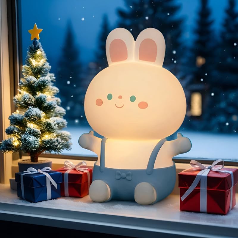 Desidiya® Small Bunny Rechargeable Silicone Night Lamp - Rabbit Night Lamp, Kids Night Light, Nursery Decor, Birthday Gift, Silicone LED Light