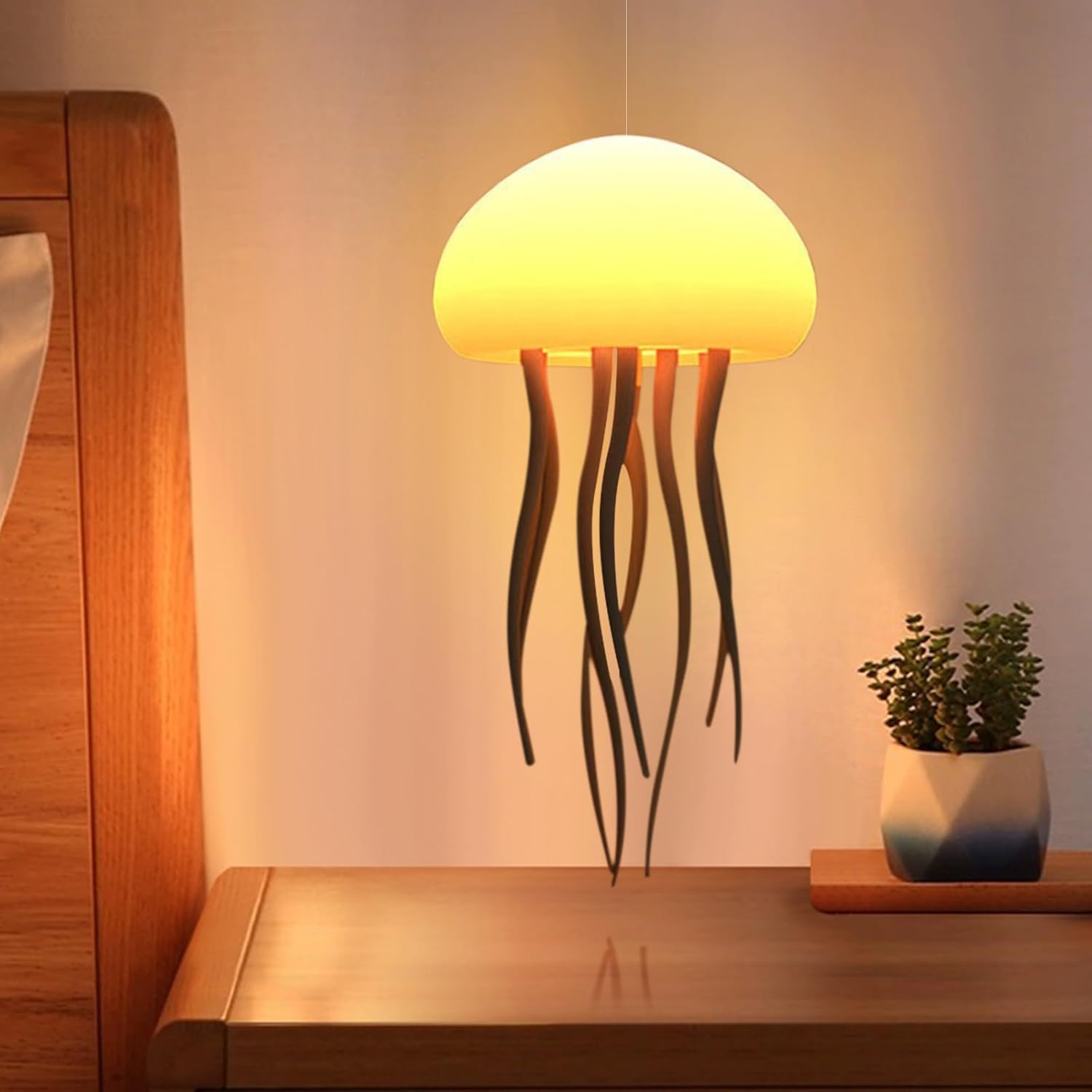 Desidiya Jellyfish Night Light Lamp, Baby LED Color Changing Lamp for Kids, Baby Room Decor, Aesthetic Gifts for Girls, Boys, Friends & Ocean Lovers Night Lamps Hanging Base (Jelly Fish)