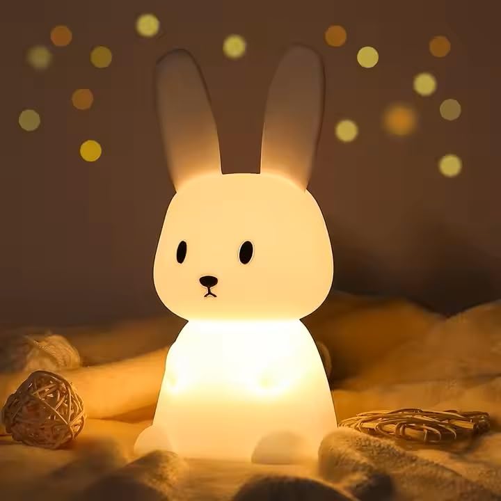 Desidiya® Big Bunny Rechargeable Silicone Night Lamp - LED Bunny Night Lamp, Kids Night Light, Nursery Decor, Birthday Gift, Silicone LED Light
