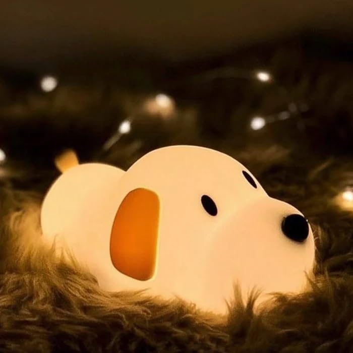 Desidiya® Sleeping Puppy Rechargeable Silicone Night Lamp - Cute Puppy LED Lamp, Kids Night Light, Nursery Decor, Birthday Gift, Silicone LED Light