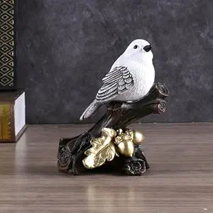 CraftVatika Resin Birds Statue Decorative Showpieces Gift Items for Home Living Room for Girlfriend Boyfriend Husband Wife Wall Shelf Desk Decoration,Sparrow Table Decorative,Multicolor,8cm,6.5cm