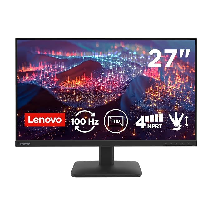 Lenovo L27-4e | 27" (68.58cm) FHD IPS 100Hz Ultraslim Monitor | 4ms, 99% sRGB, 1x HDMI 1.4, 1x VGA| Tilt | Black | 68CDKAC1IN