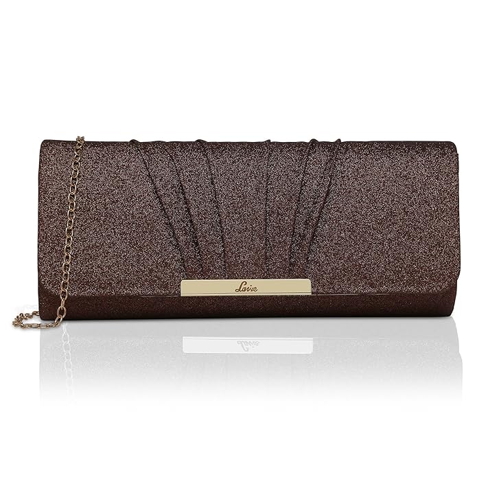 Lavie Women's Framed Foldover Clutch | Detachable Chain Sling Strap | Ladies Purse Wallet