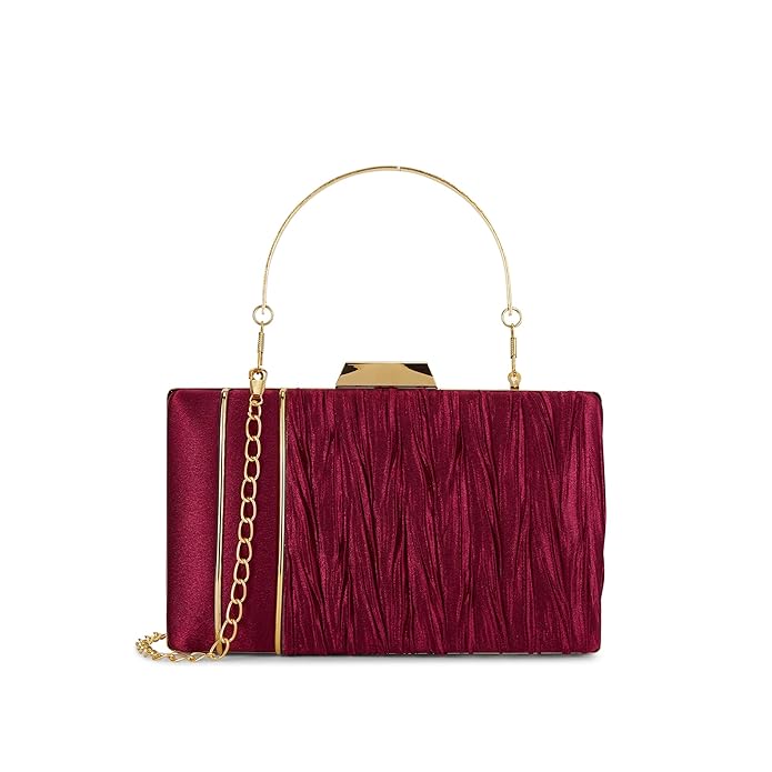 Lavie Women's Anya Pleat Handle Framed Clutch | Ladies purse | Gift For Girl, Women